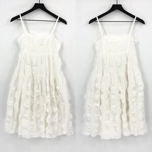 NERLILI Smocked Seer Sucker Mini Dress White M?